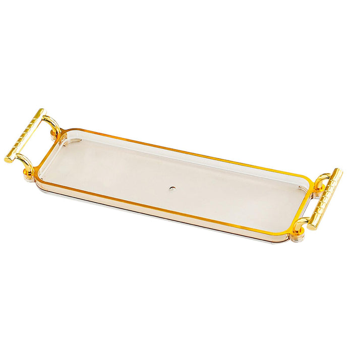 Serving Tray with Handles Rectangular Jewelry Storage Tray for Kitchen Hotel Amber