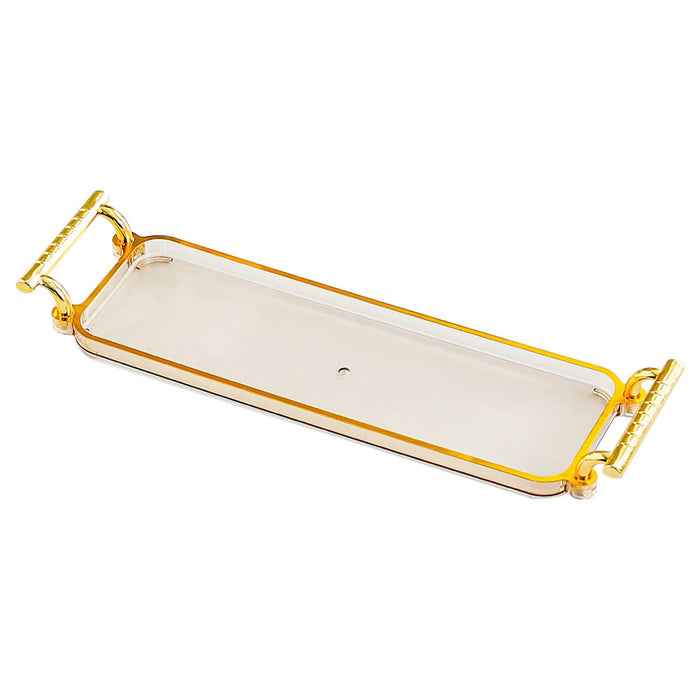 Serving Tray with Handles Rectangular Jewelry Storage Tray for Kitchen Hotel Amber