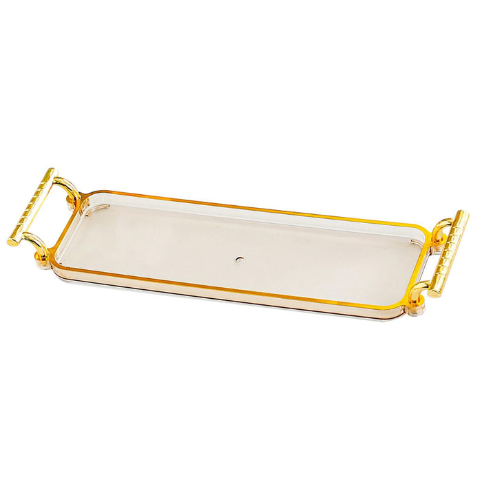 Serving Tray with Handles Rectangular Jewelry Storage Tray for Kitchen Hotel Amber