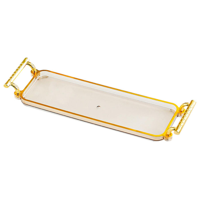 Serving Tray with Handles Rectangular Jewelry Storage Tray for Kitchen Hotel Amber