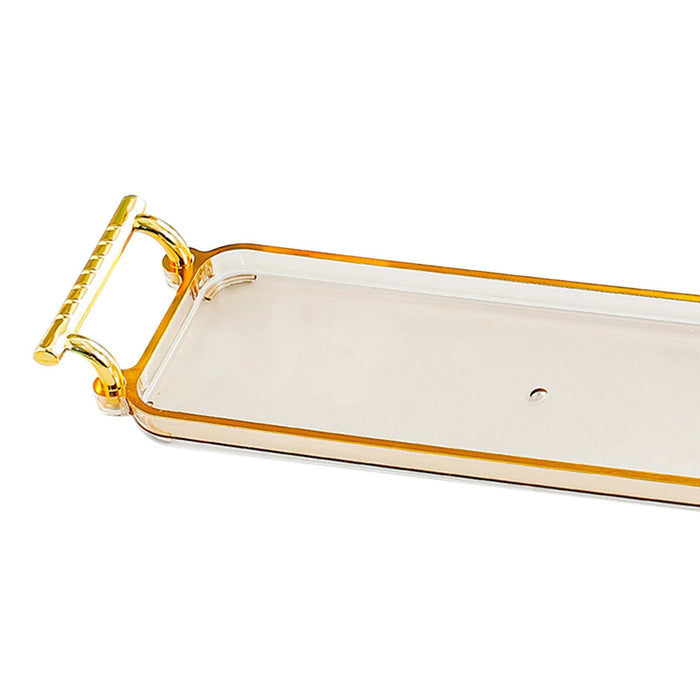 Serving Tray with Handles Rectangular Jewelry Storage Tray for Kitchen Hotel Amber