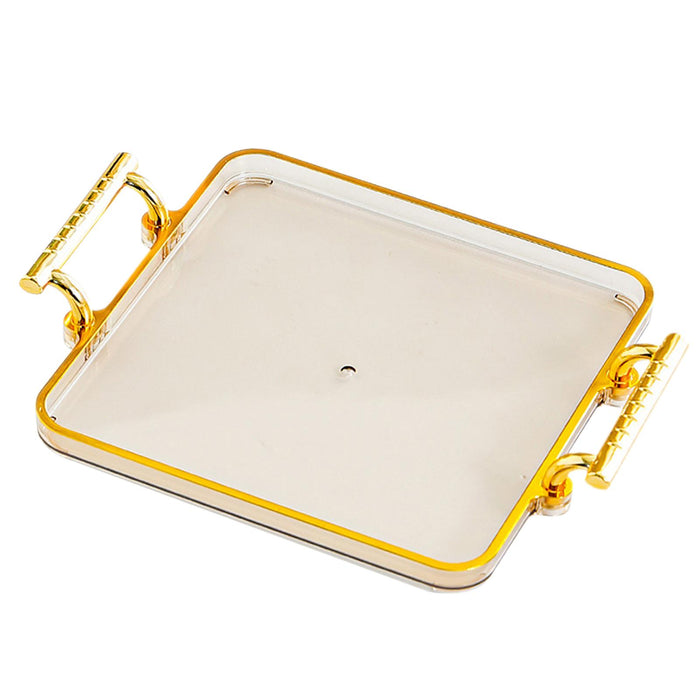 Serving Tray Rectangular with Handles Countertop Organizer for Hotel Parties Amber