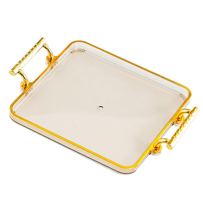 Serving Tray Rectangular with Handles Countertop Organizer for Hotel Parties Amber