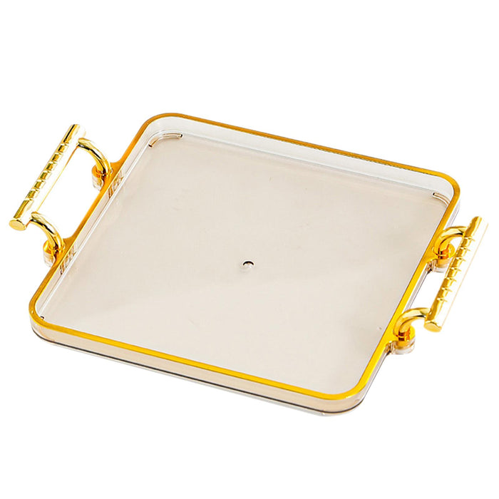 Serving Tray Rectangular with Handles Countertop Organizer for Hotel Parties Amber