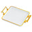 Serving Tray Rectangular with Handles Countertop Organizer for Hotel Parties Porcelain White