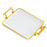 Serving Tray Rectangular with Handles Countertop Organizer for Hotel Parties Porcelain White