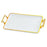 Serving Tray Rectangular with Handles Cosmetic Storage Tray for Kitchen Home Porcelain white