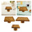 Square Wood Cake Display Stand Accessory for Donuts, Fruits Cupcake Pedestal 15cmx9.5cm