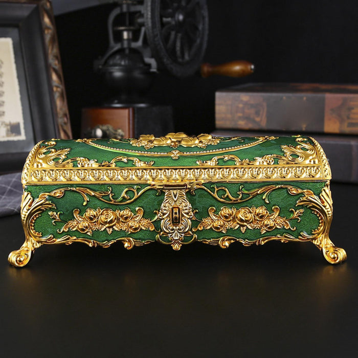 Jewelry Storage Box Wedding Gift Rectangle for Rings Pendant Charms Brooches Green