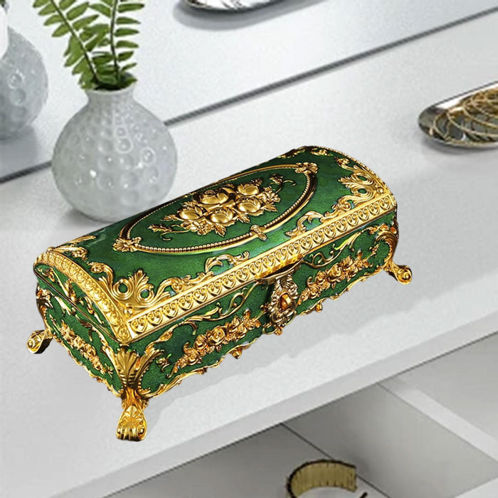 Jewelry Storage Box Wedding Gift Rectangle for Rings Pendant Charms Brooches Green