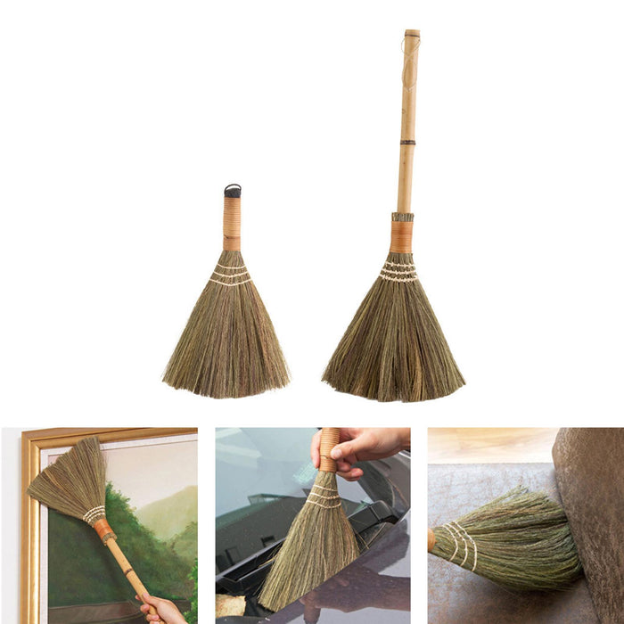 Whisk Broom Decorative Household Straw Broom for Home Floor Sweepers Kitchen short