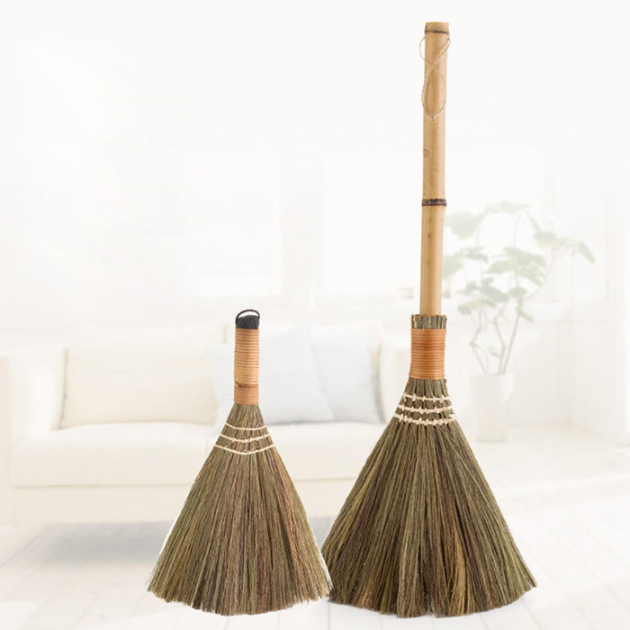 Whisk Broom Decorative Household Straw Broom for Home Floor Sweepers Kitchen short