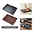 Crofta Bathroom Vanity Tray Anti Slip Kitchen Soap Tray for Countertop Dresser Soap S black