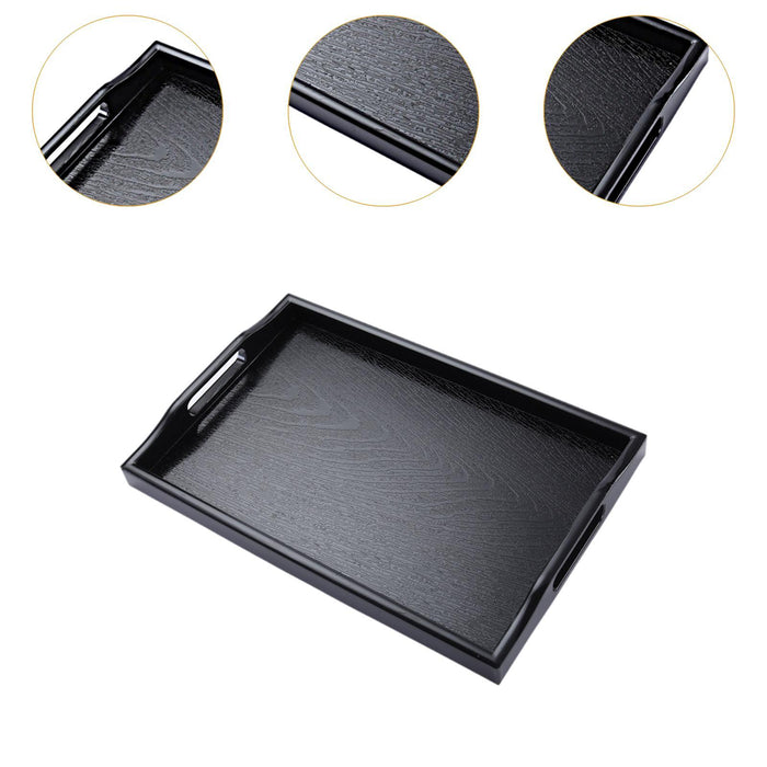 Crofta Bathroom Vanity Tray Anti Slip Kitchen Soap Tray for Countertop Dresser Soap S black