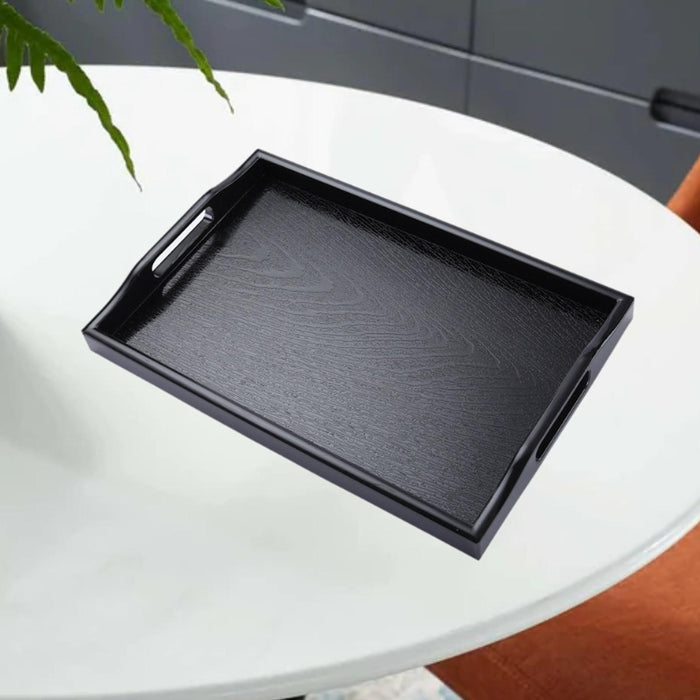 Crofta Bathroom Vanity Tray Anti Slip Kitchen Soap Tray for Countertop Dresser Soap M black