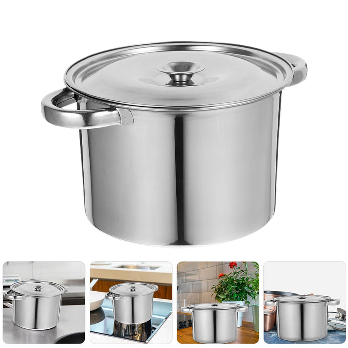 Stainless Steel Stockpot Induction Cooking Pot 20cm for Picnic Outdoor Party