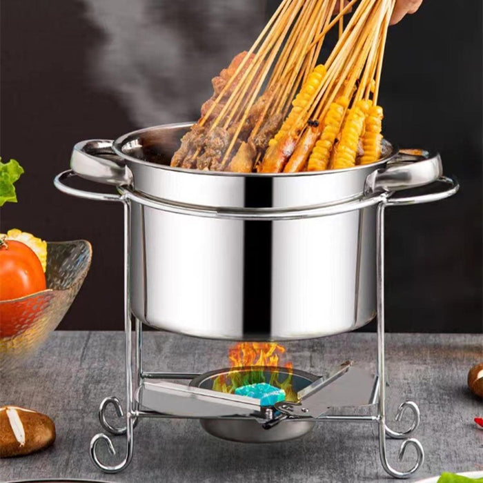 Stainless Steel Stockpot Induction Cooking Pot 20cm for Picnic Outdoor Party