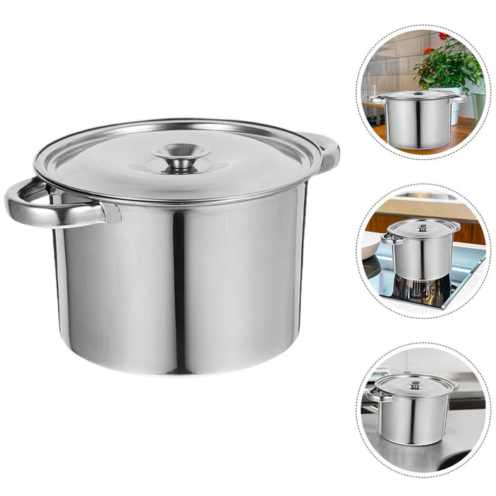 Stainless Steel Stockpot Induction Cooking Pot 20cm for Picnic Outdoor Party