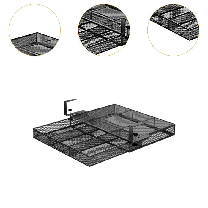 Under Desk Drawer Basket Metal Slide Out for Kitchen Cupboard Desktop