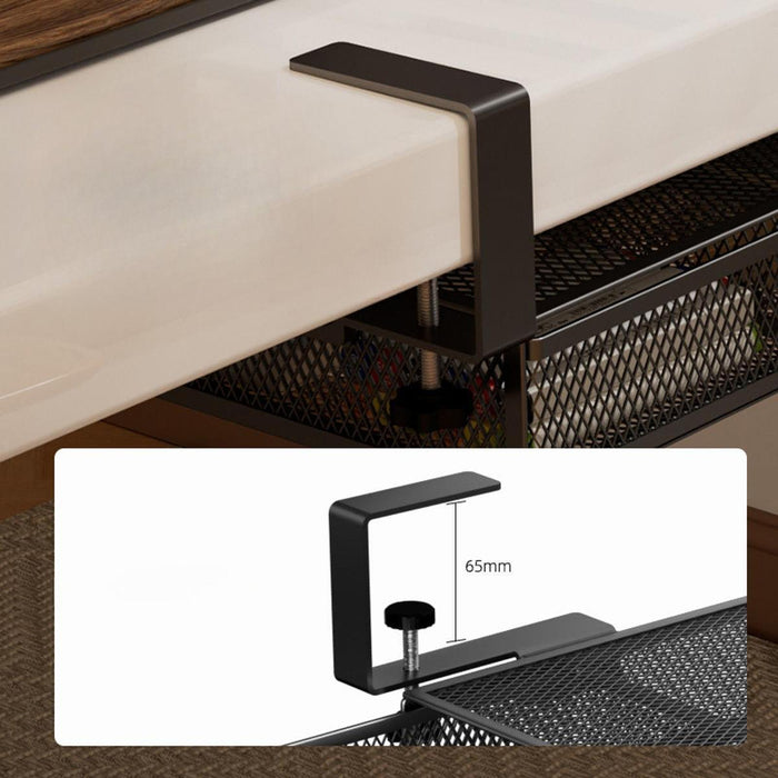 Under Desk Drawer Basket Metal Slide Out for Kitchen Cupboard Desktop