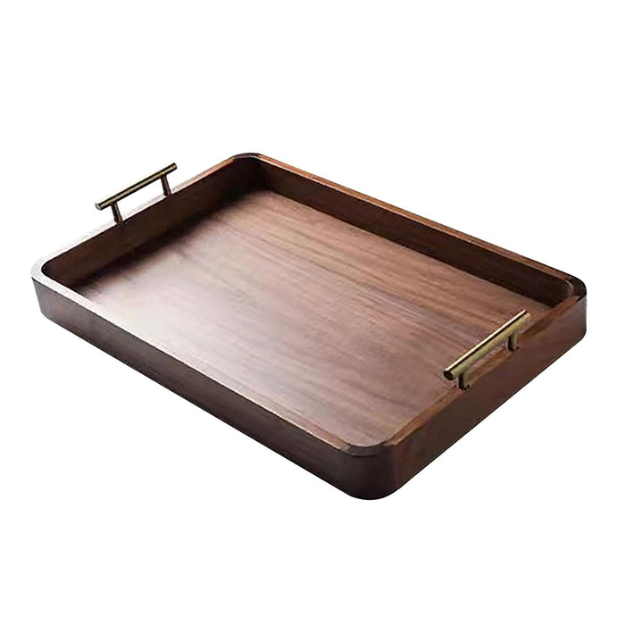 Rectangular Serving Tray Sturdy Desk Tea Tray for Bathroom Farmhouse Kitchen 38.5cmx27cmx6cm