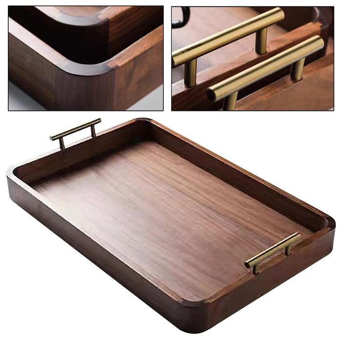 Rectangular Serving Tray Sturdy Desk Tea Tray for Bathroom Farmhouse Kitchen 38.5cmx27cmx6cm