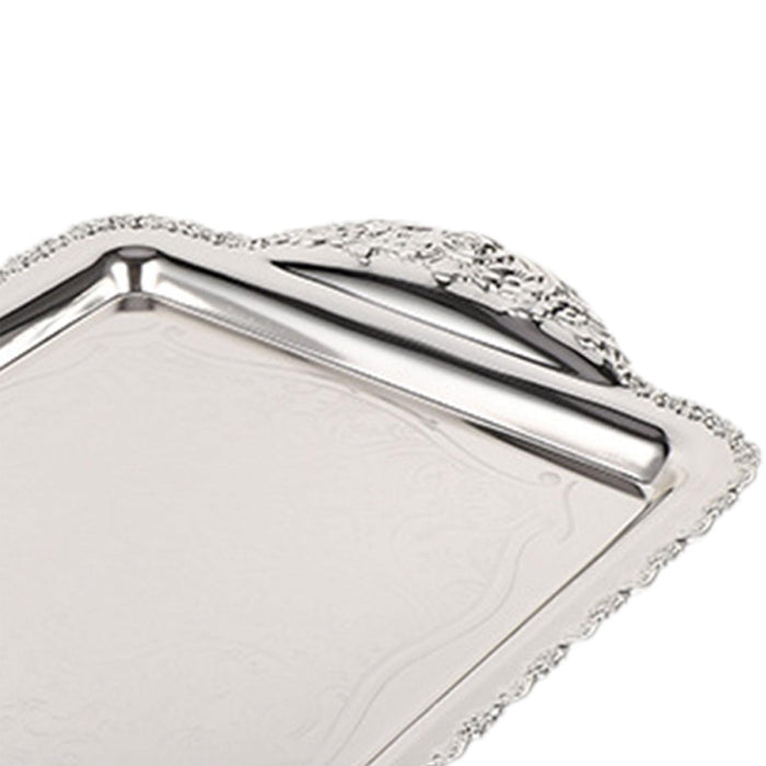 Fruit Serving Plate Wearproof Dessert Plate for Restaurant Wedding Household Large Silver