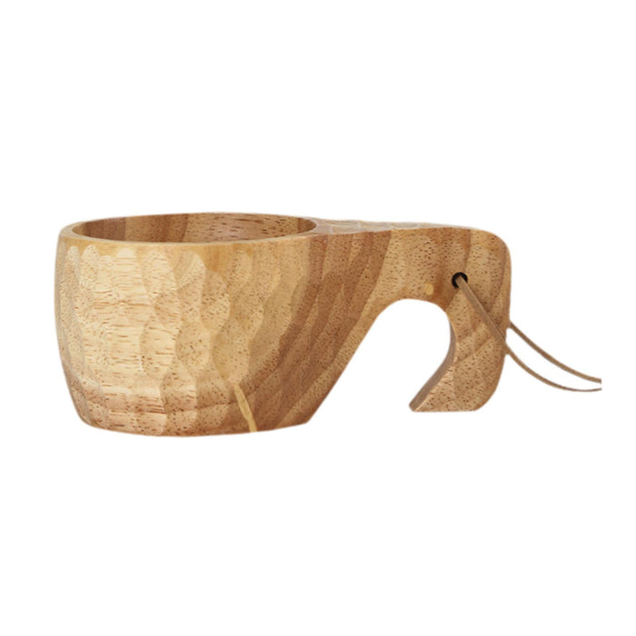 Traditional Camp Cup Drinking Milk Hiking Lightweight Nordic Style Wood Mug Single hole cup