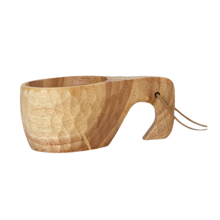 Traditional Camp Cup Drinking Milk Hiking Lightweight Nordic Style Wood Mug Single hole cup