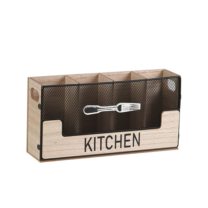 Wood Flatware Organizer Tableware Storage Box for Restaurant Hotel Household