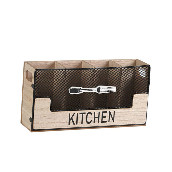 Wood Flatware Organizer Tableware Storage Box for Restaurant Hotel Household