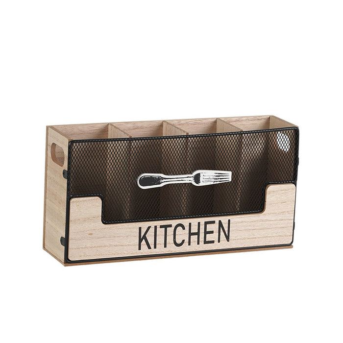 Wood Flatware Organizer Tableware Storage Box for Restaurant Hotel Household