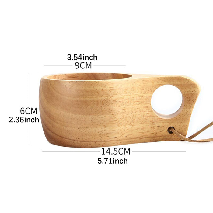 Wooden Mug Travel Mug Milk Cup Drinking Cup for Household Backpacking Hiking D