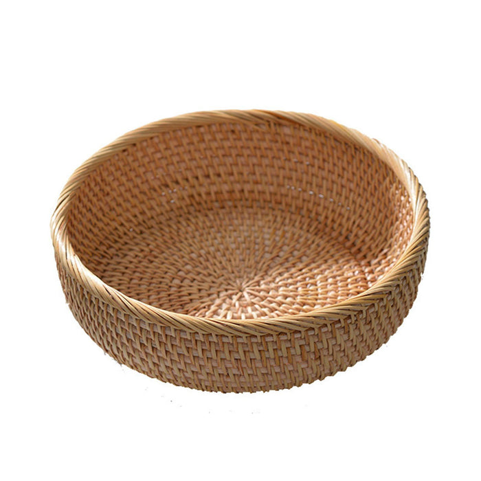 Rattan Basket Storage Basket Decorative Woven Bowl for Food Bread Vegetables Small