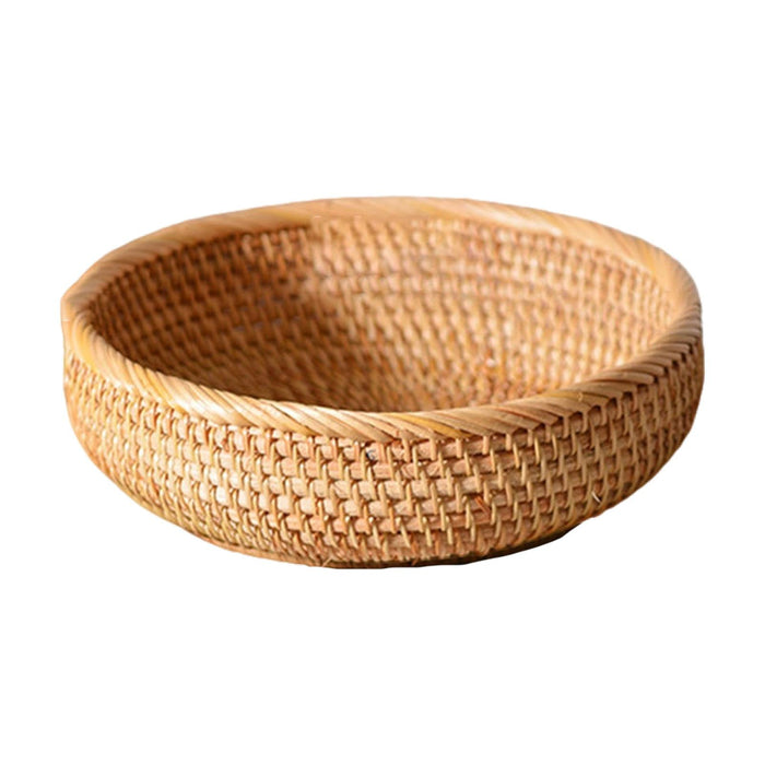 Rattan Basket Storage Basket Decorative Woven Bowl for Food Bread Vegetables Small