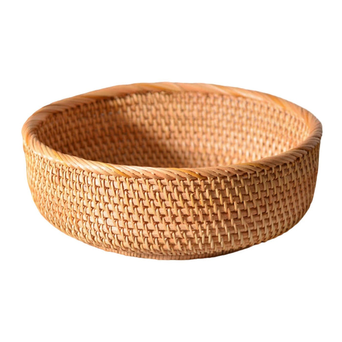 Rattan Basket Storage Basket Decorative Woven Bowl for Food Bread Vegetables Medium