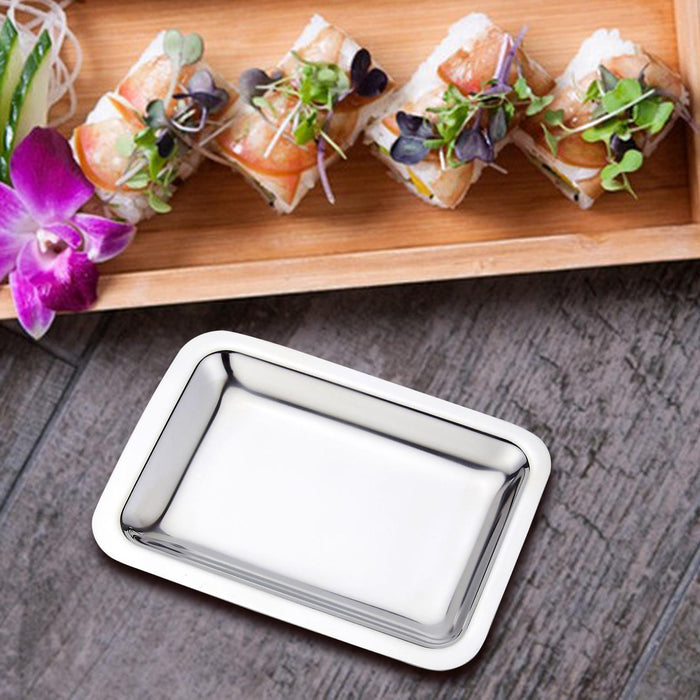 Decorative Organizer Tray Rectangle Metal Dinner Plate for Appetizer Dessert