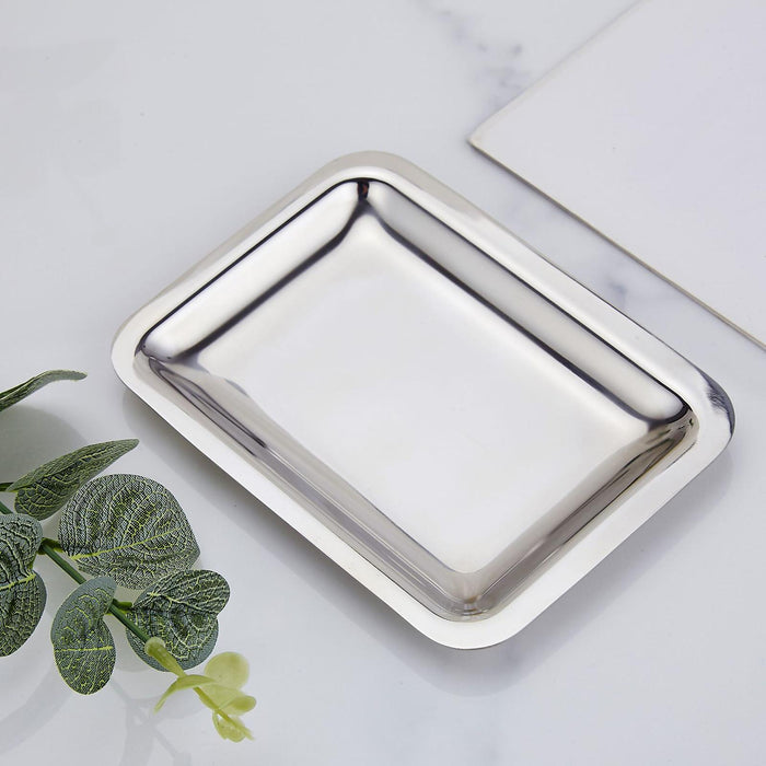 Decorative Organizer Tray Rectangle Metal Dinner Plate for Appetizer Dessert