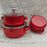 3Pcs Enamel Mini Pot Set Universal Portable Enamel Cookware Set Cooking Home red