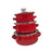 3Pcs Enamel Mini Pot Set Universal Portable Enamel Cookware Set Cooking Home red