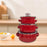 3Pcs Enamel Mini Pot Set Universal Portable Enamel Cookware Set Cooking Home red