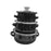 3Pcs Enamel Mini Pot Set Universal Portable Enamel Cookware Set Cooking Home black