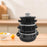 3Pcs Enamel Mini Pot Set Universal Portable Enamel Cookware Set Cooking Home black