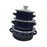 3Pcs Enamel Mini Pot Set Universal Portable Enamel Cookware Set Cooking Home dark blue