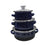 3Pcs Enamel Mini Pot Set Universal Portable Enamel Cookware Set Cooking Home dark blue