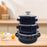 3Pcs Enamel Mini Pot Set Universal Portable Enamel Cookware Set Cooking Home dark blue