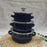 3Pcs Enamel Mini Pot Set Universal Portable Enamel Cookware Set Cooking Home dark blue