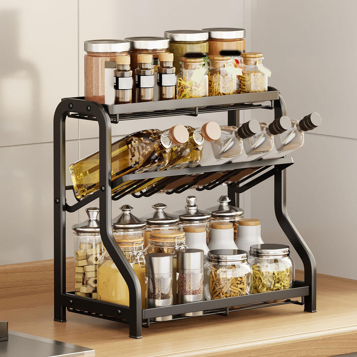 Spice Rack 3 Tier Portable Counter Shelf for Cabinet Bathroom Pantry