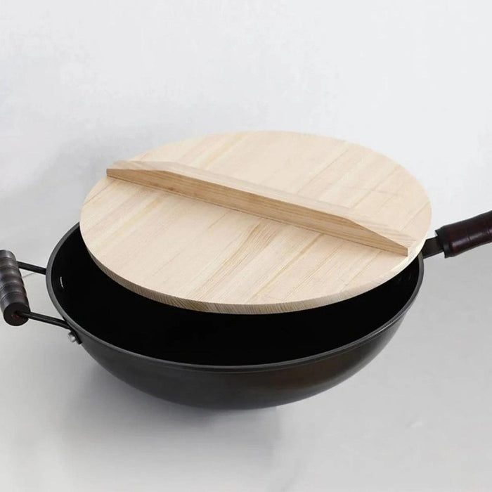 Wood Pan Lid Round Skillet Cover Anti Scalding Lightweight Cooking Pot Cover 28cm