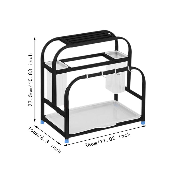 Kitchen Utensil Rack Stainless Steel Kitchen Rack for Cabinet Pantry Kitchen Black